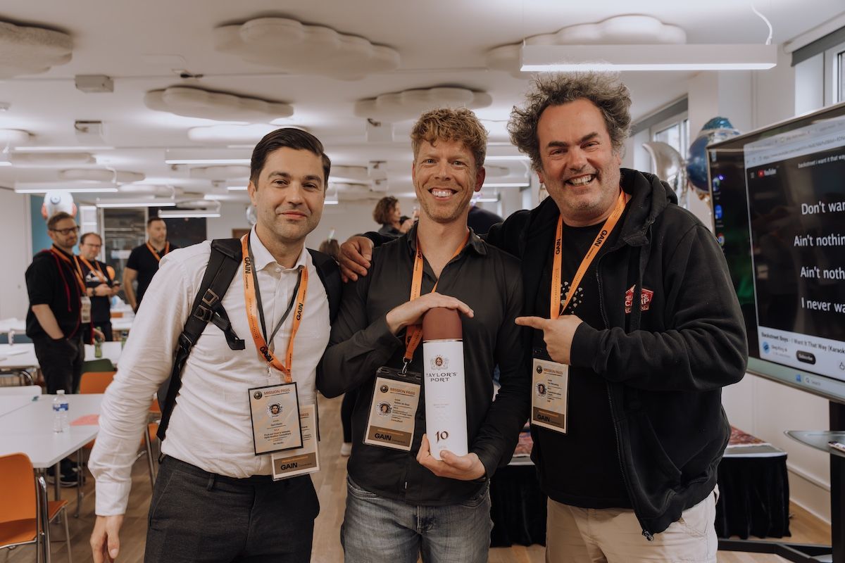 Slobodan Manić with Ruben de Boer and Ton Wesseling at Experimentation Elite: Space Academy 2026 in London